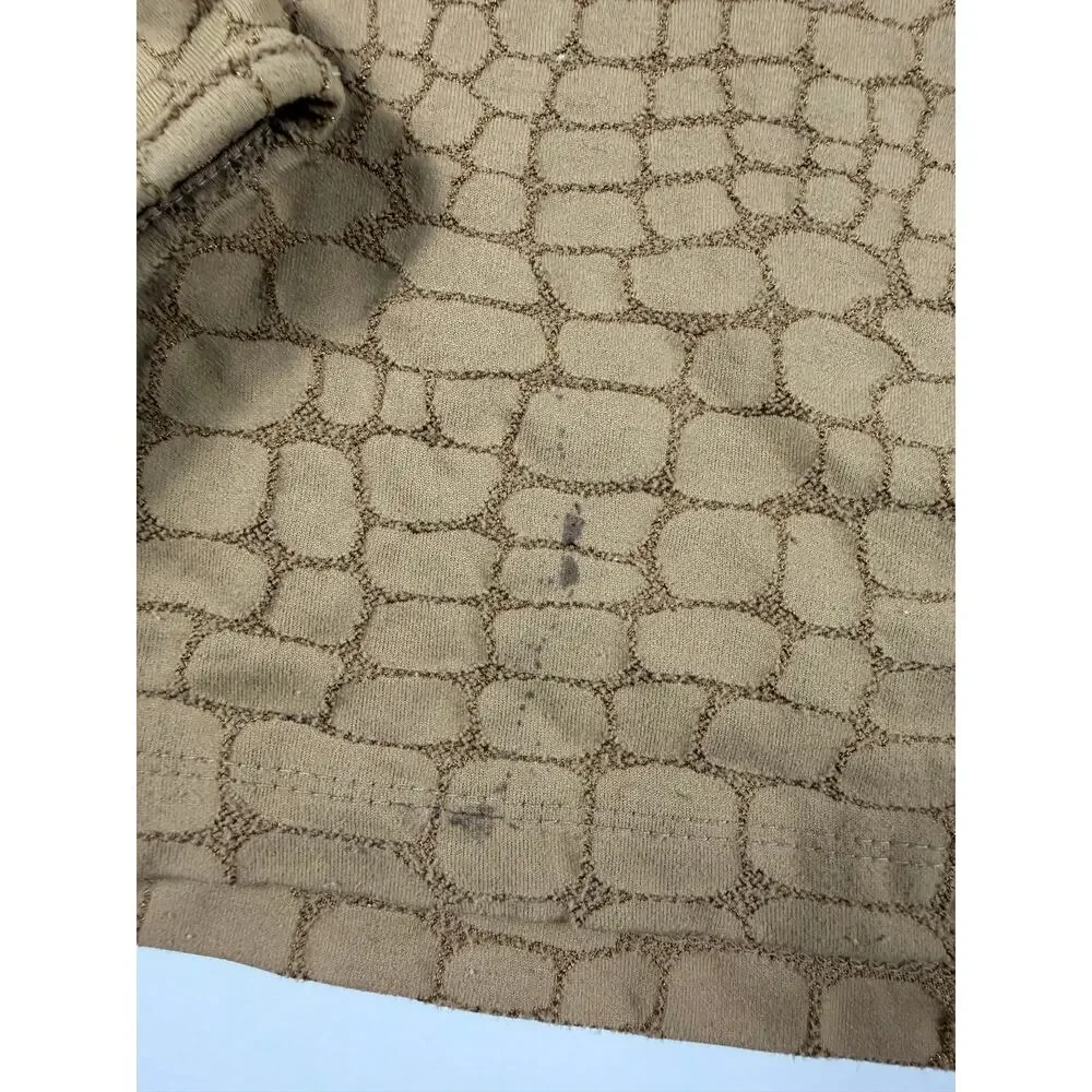 Talbots Petites Textured Crocodile Print Knit Top Size Medium